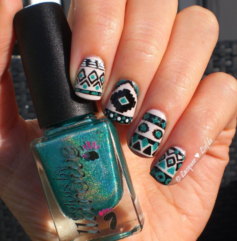 Cute Colorful Tribal Nail Art Designs For Summer