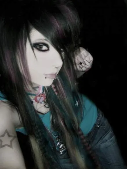 Black with purple highlights