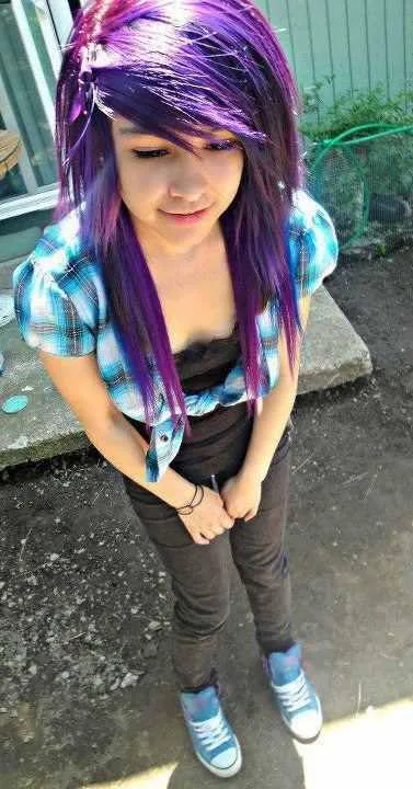 Purple Long Layered Haircut
