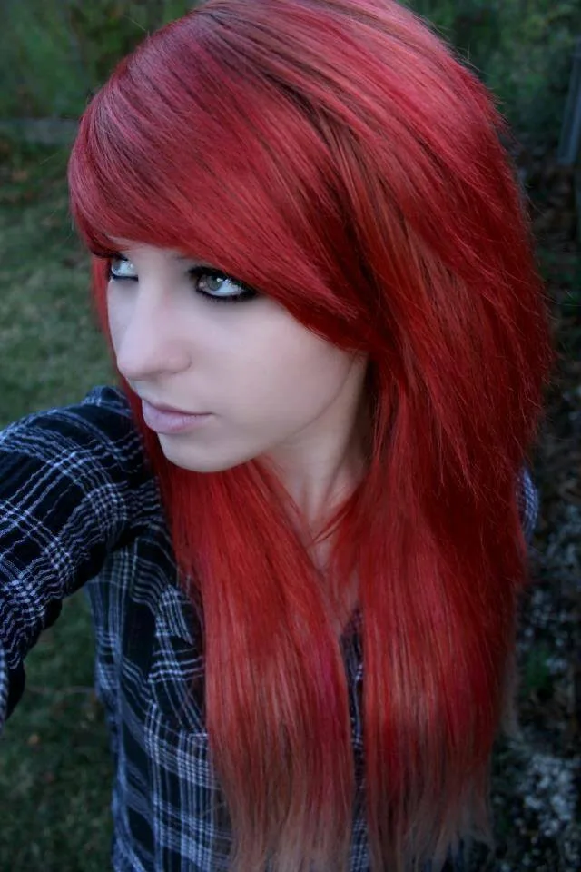 Red Long Emo Haircut