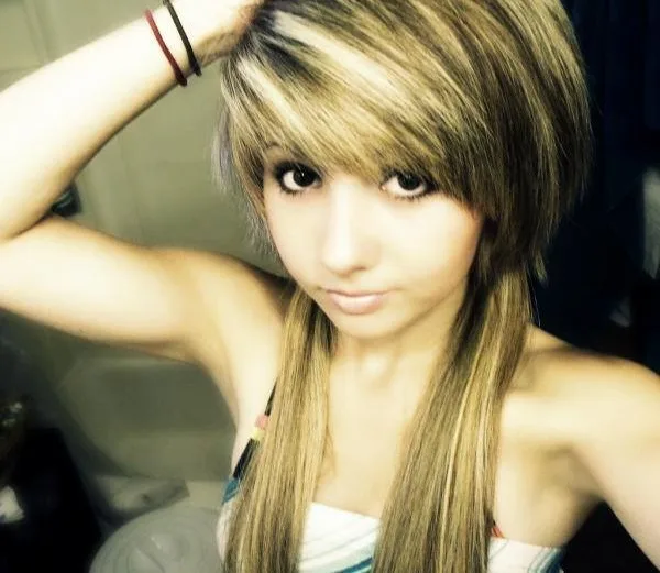 Short Emo Layers With Long Straight Hair
