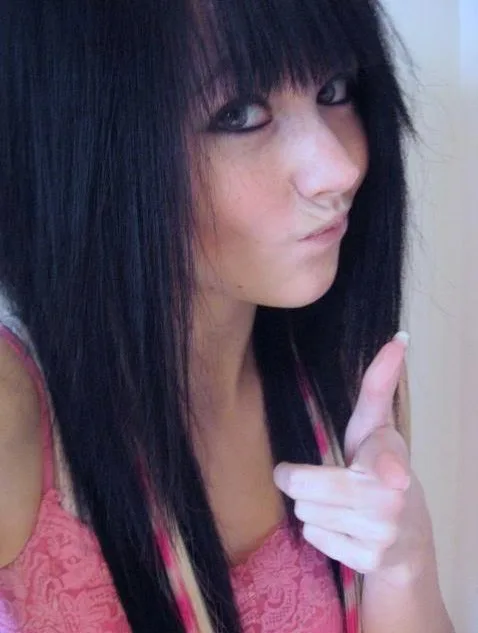 Simple Black Emo Haircut