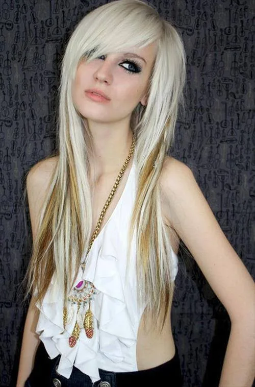 Straight Long Layered Emo Haircut