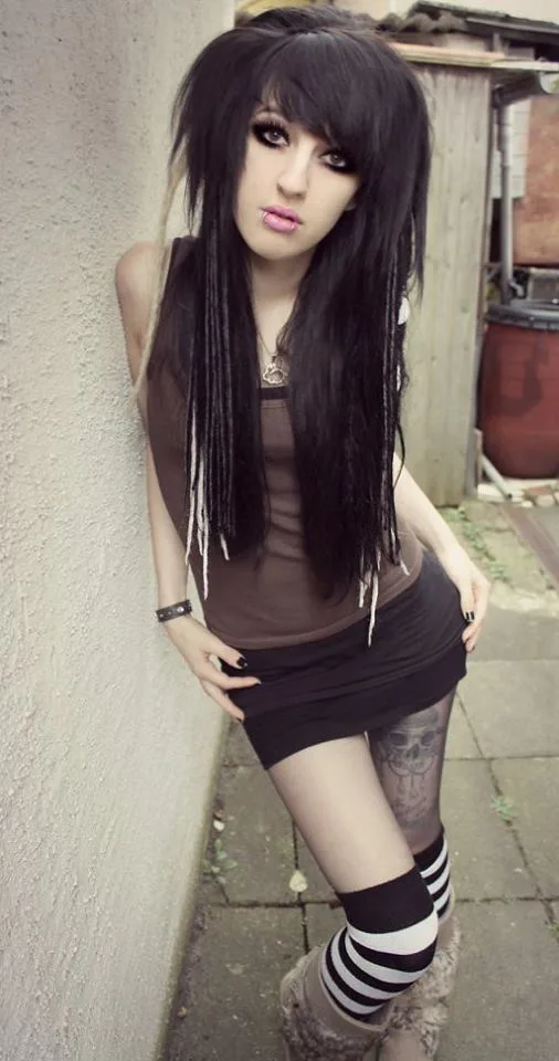 Voluminous Teased Black Emo Hairstyle
