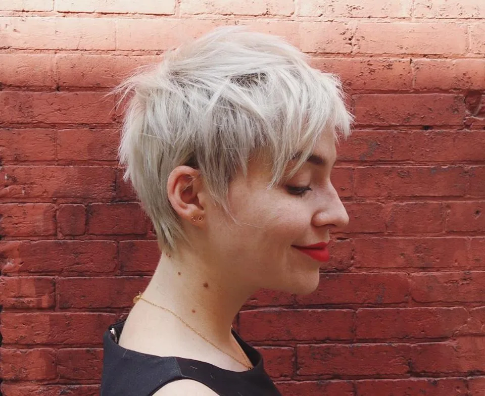Grey Short Shag Haircut