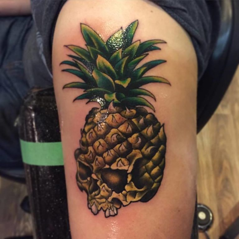 63 Amazing Pineapple Tattoo Idea For People Who Are Ticklish On The Outside