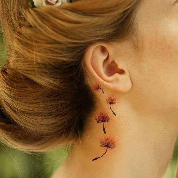 Flowers Inked On Hairline