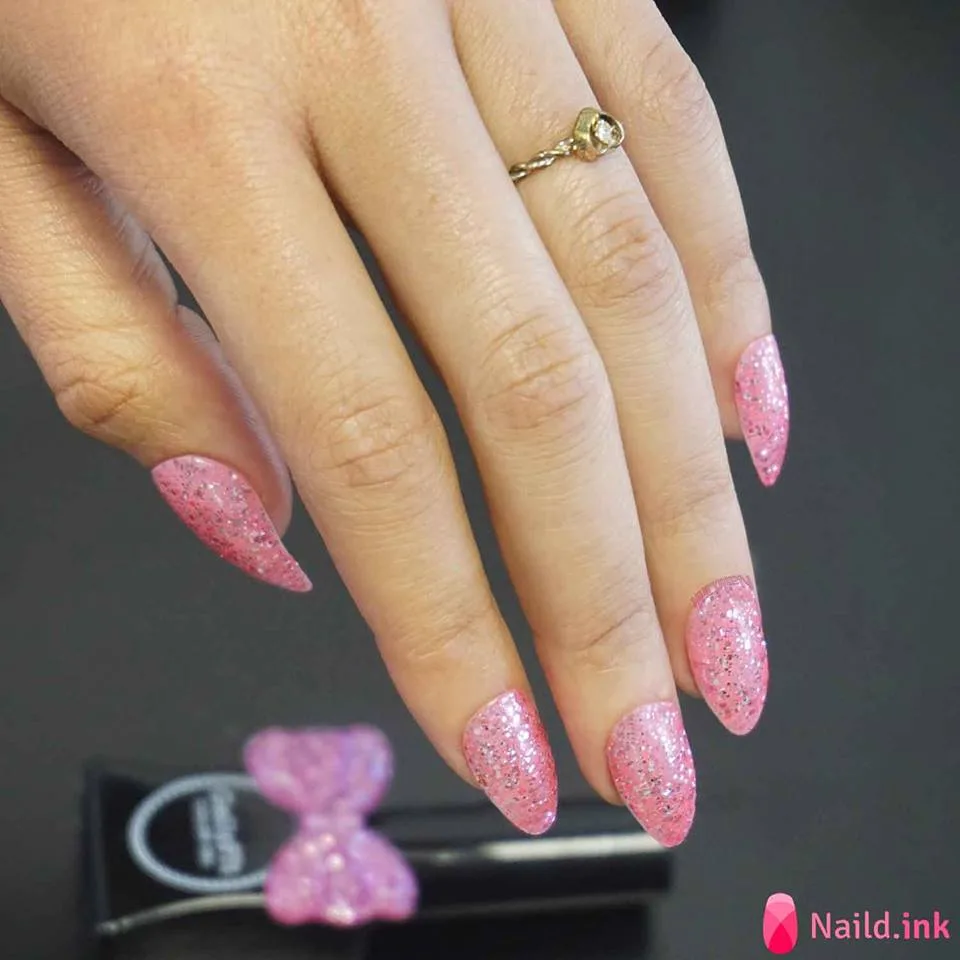 Awesome Pink Shimmer Nails