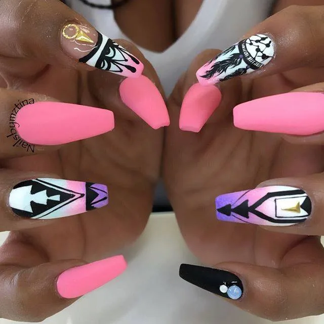 Bright Pink Nails