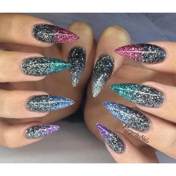 Colorful Shimmer Nails