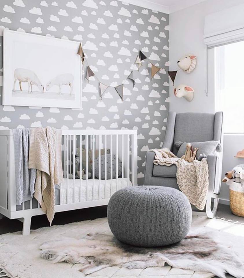 Simple Baby Boy Room Decor Grey with Simple Decor
