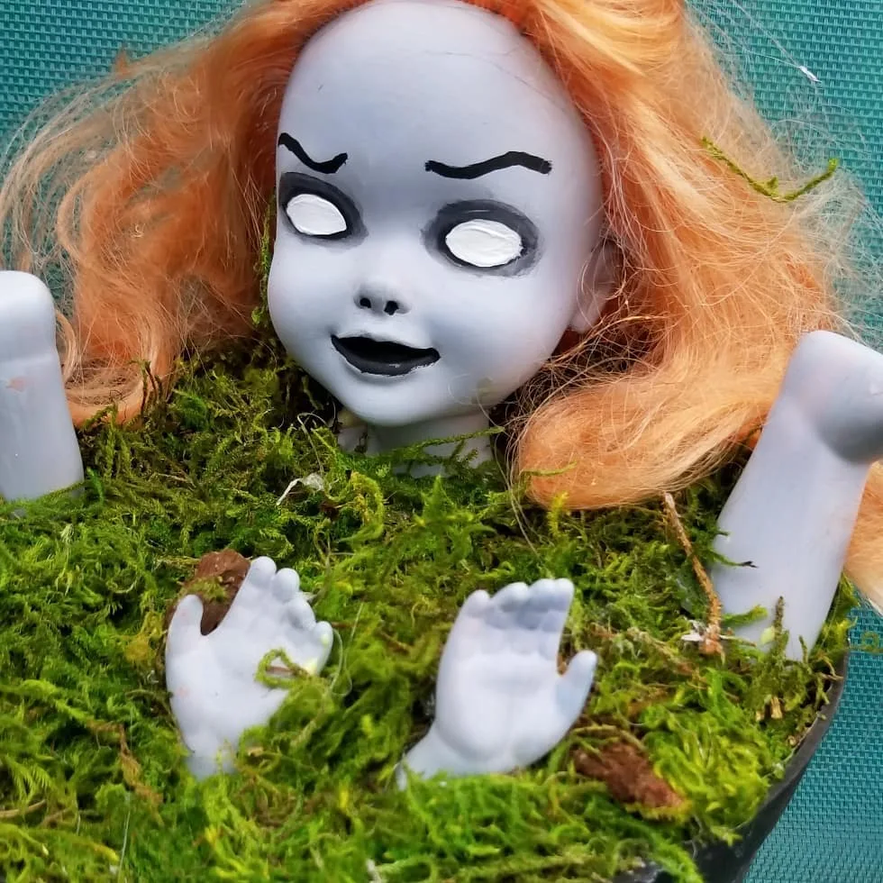 Old doll use to decorate for Halloween. Pic by yardartbynanstreasureshop
