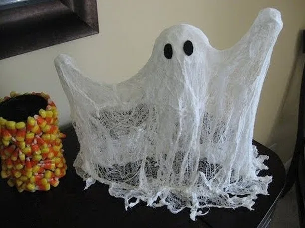 Spooky cheese cloth ghost. Pic by mcpls