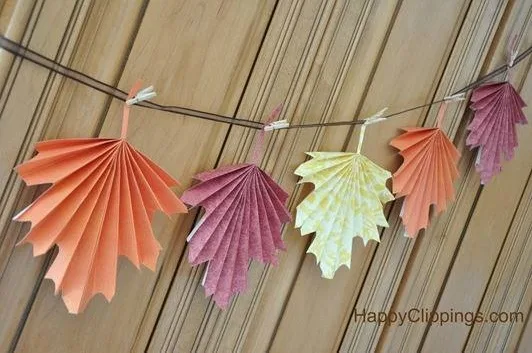 Designer Folded Paper leaf Garland