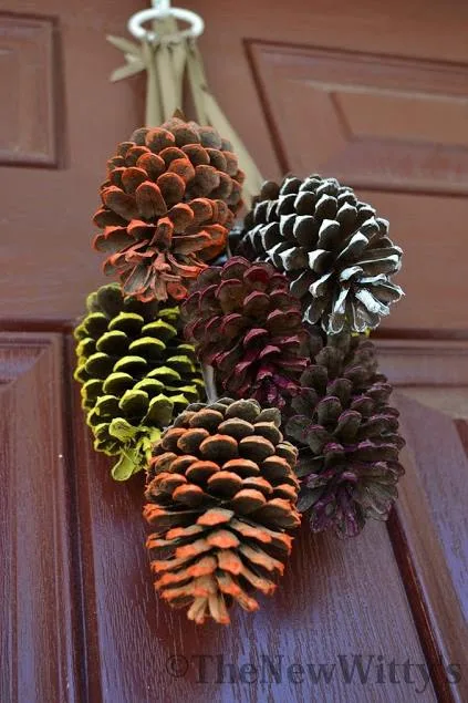 Painted Pinecones Wreath For This Fall