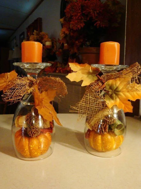 Wine Glass Fall Decor