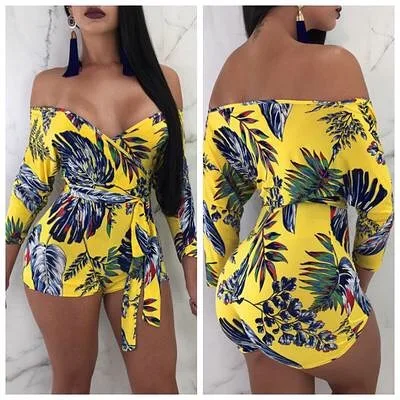 Fascinate Yellow Off Shoulder Romper.