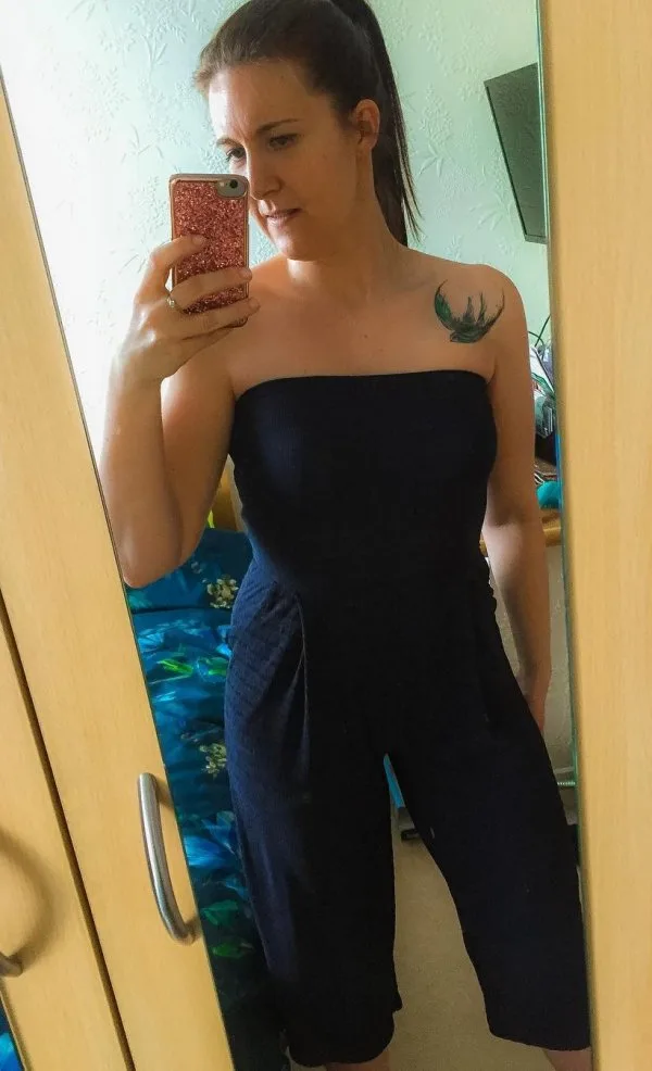 Navy Blue Off Shoulder Jumpsuit