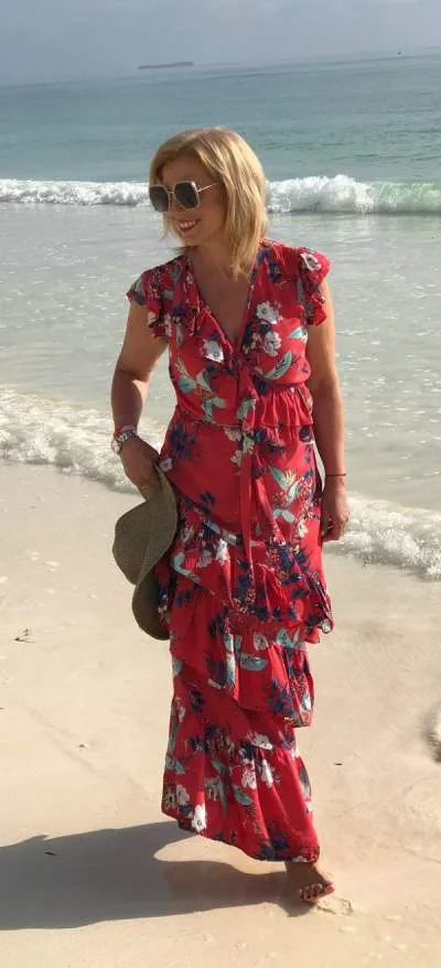 Red Wrap Maxi Dress