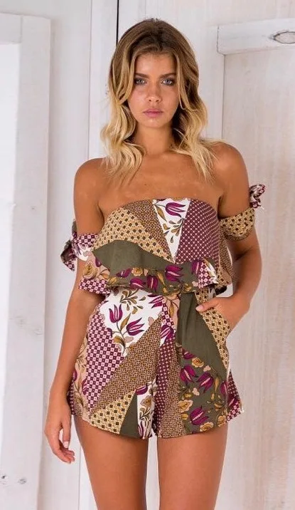 Swanky Floral off Shoulder Romper