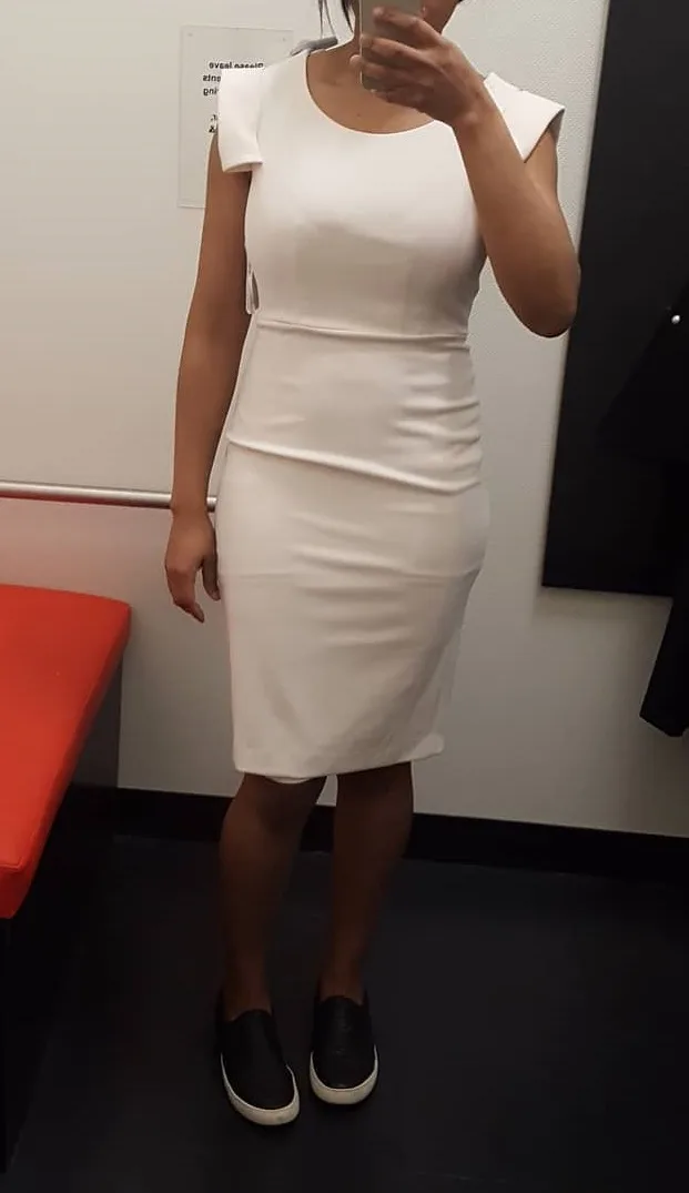 White Party Dress For Summer Days And Flats