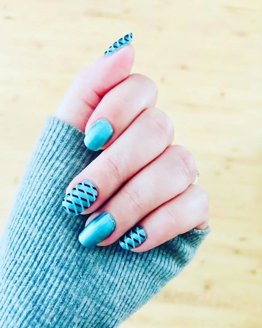 Charming Baby Blue Nail Art