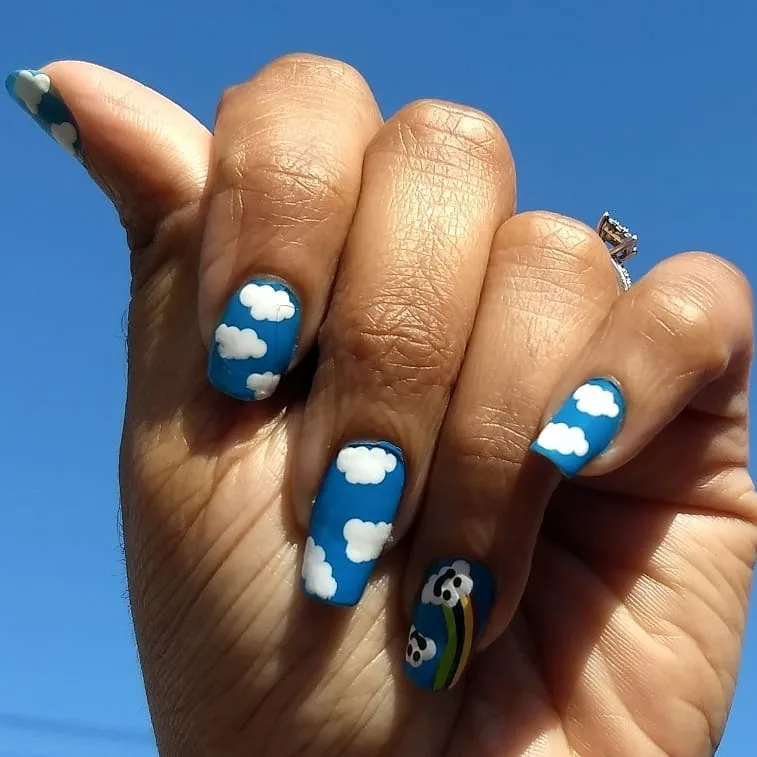 Cute Cloud On Blue Base