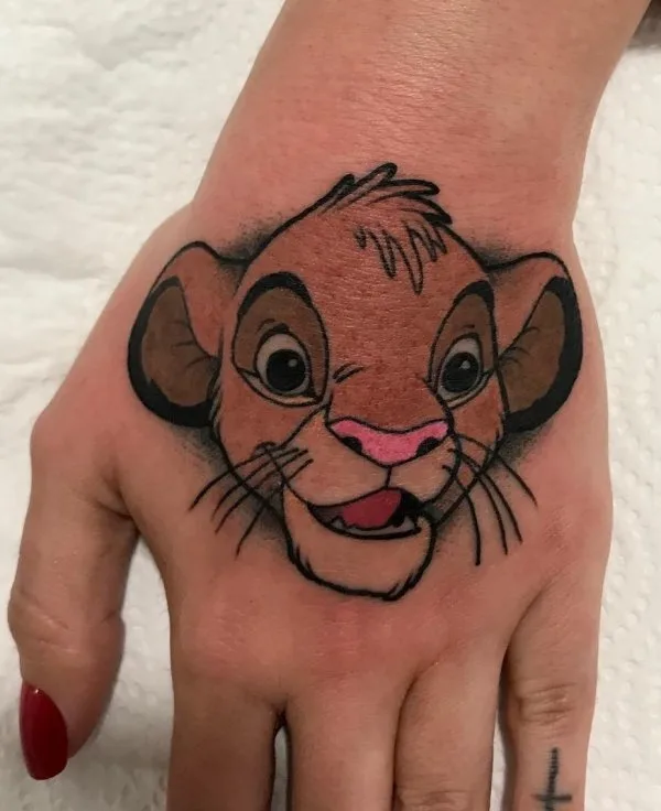 Disneyland Lion Tattoo On Hand