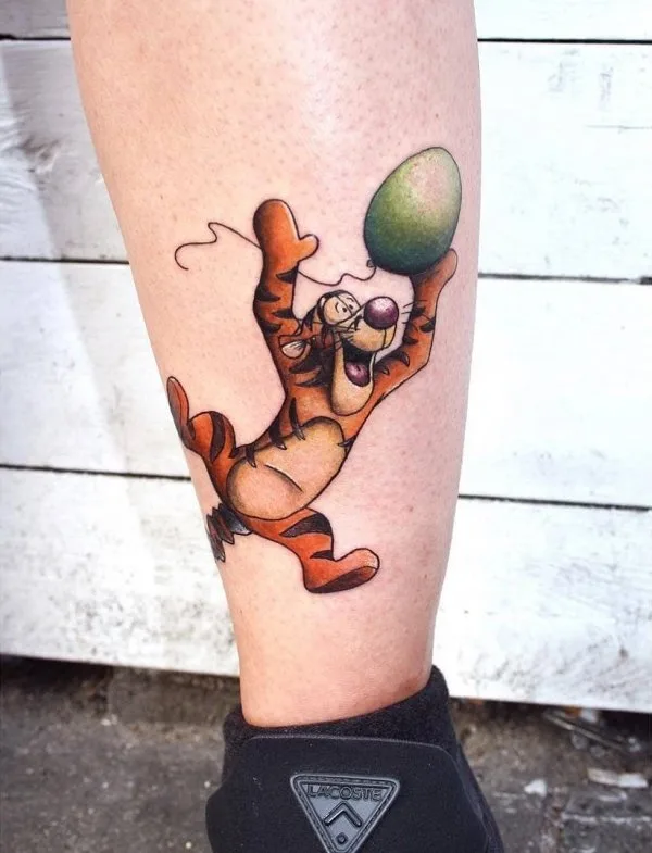 Pooh Bear On Lower Leg