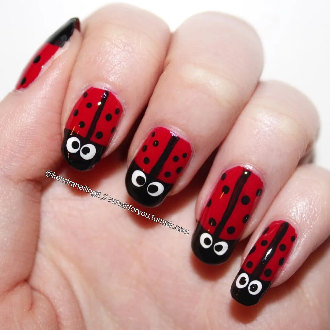 Super Cute Ladybug Nails