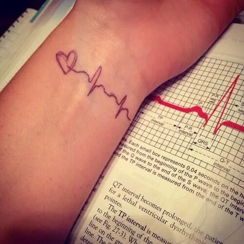 Baby First Heartbeat Wrist Tattoos.