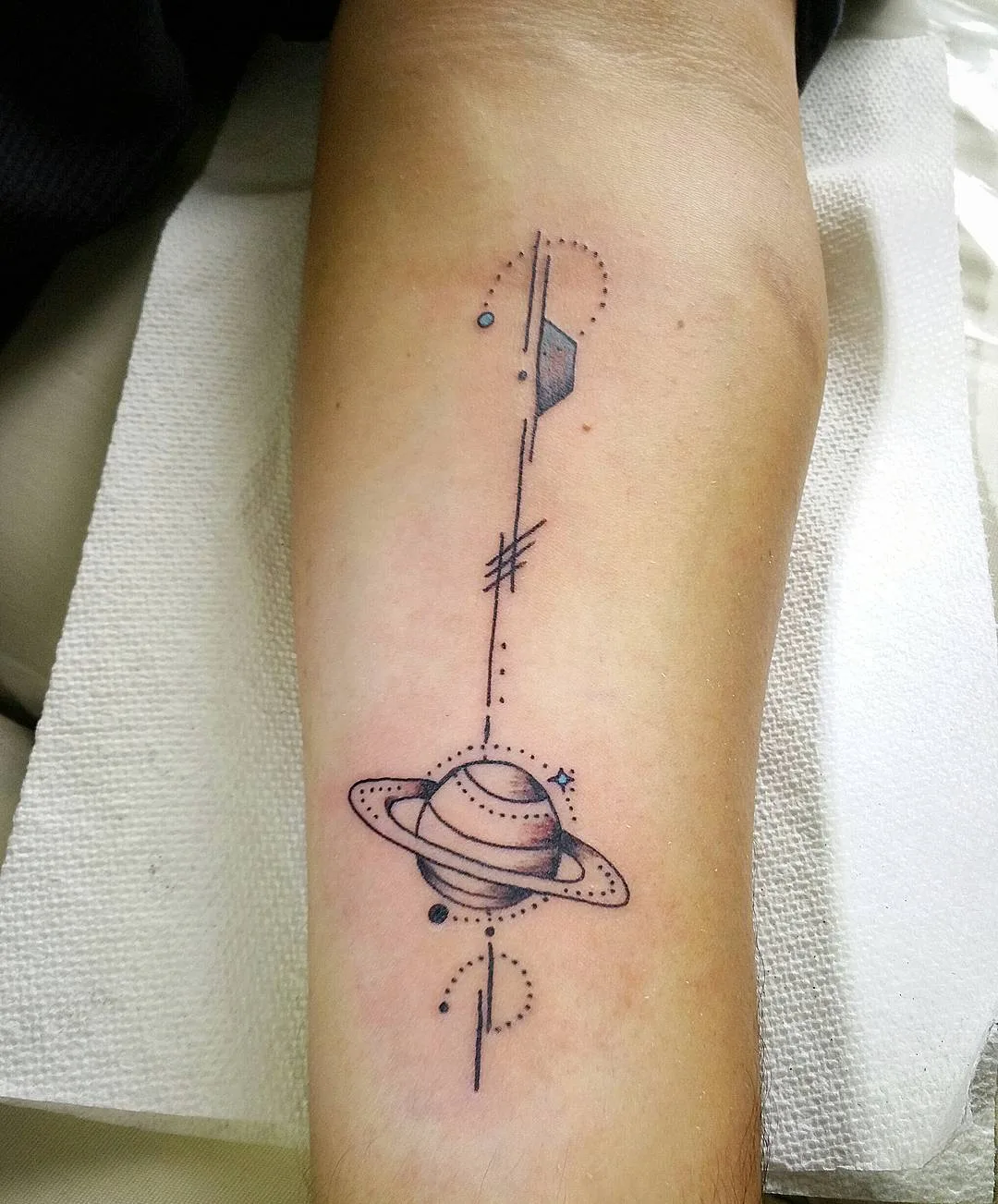 Geometrical Planetary Tattoo.