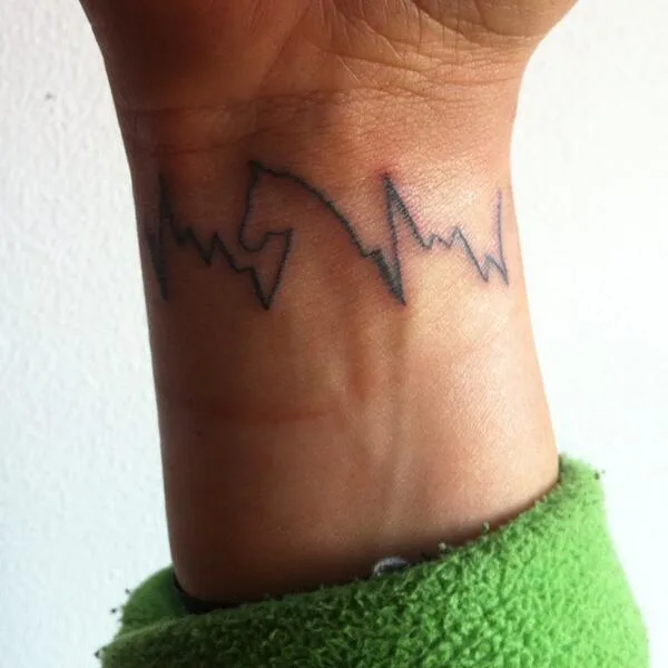 Horse Heart Beat Tattoo.