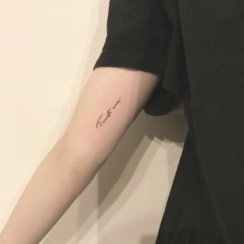 Lettering Inside The Arm.