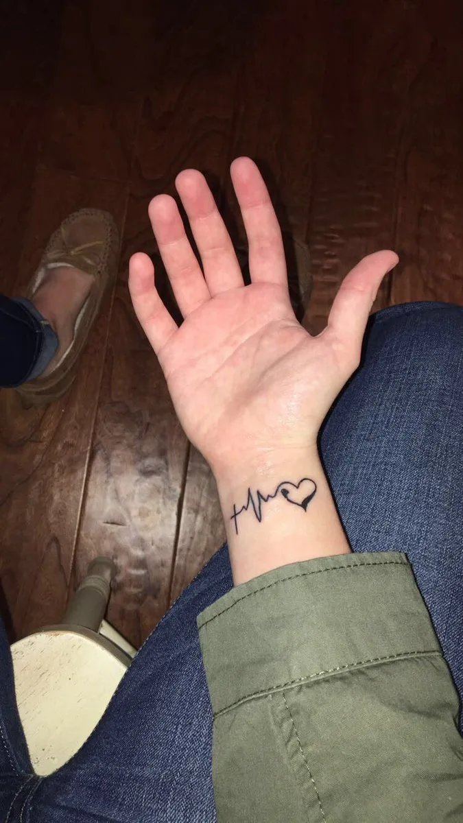The Cross Means Have And Keep Faith Through All Trials And Tribulations, The Heartbeat Means To Have Hope Through The Highs And Lows Of Life, And The Heart Means To Love Always.