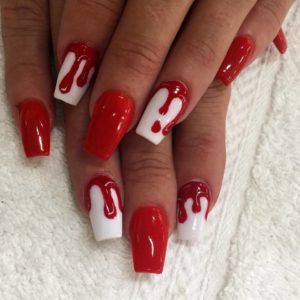 Coffin red Bloody Nails