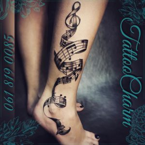 Lower Leg Musical Tattoo