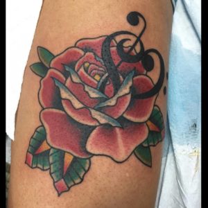 Musical Rose on Upper Thigh