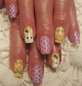 Yellow Bunny Nails