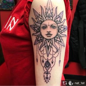 Beautiful Sun Tattoo On Arm