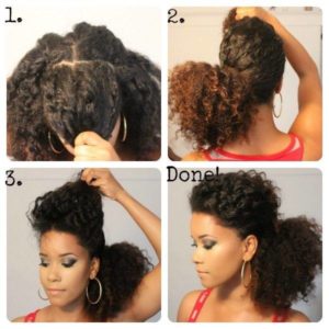 Black Curly Ponytails