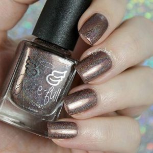 Brown Glitter Neutral Nails