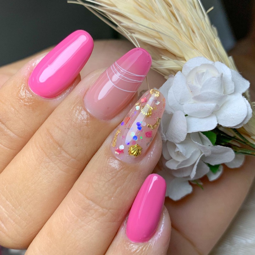 Candy-colored Pink Nails