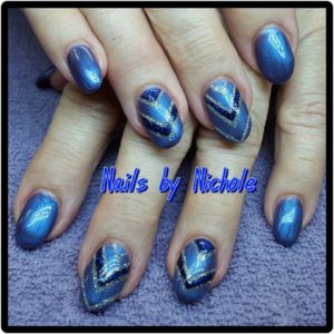 Chevron Blue Nails