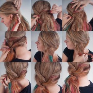 Colored Twisted Ponytail Tutorial