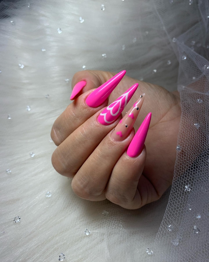 Cosmic Pink Nail Art