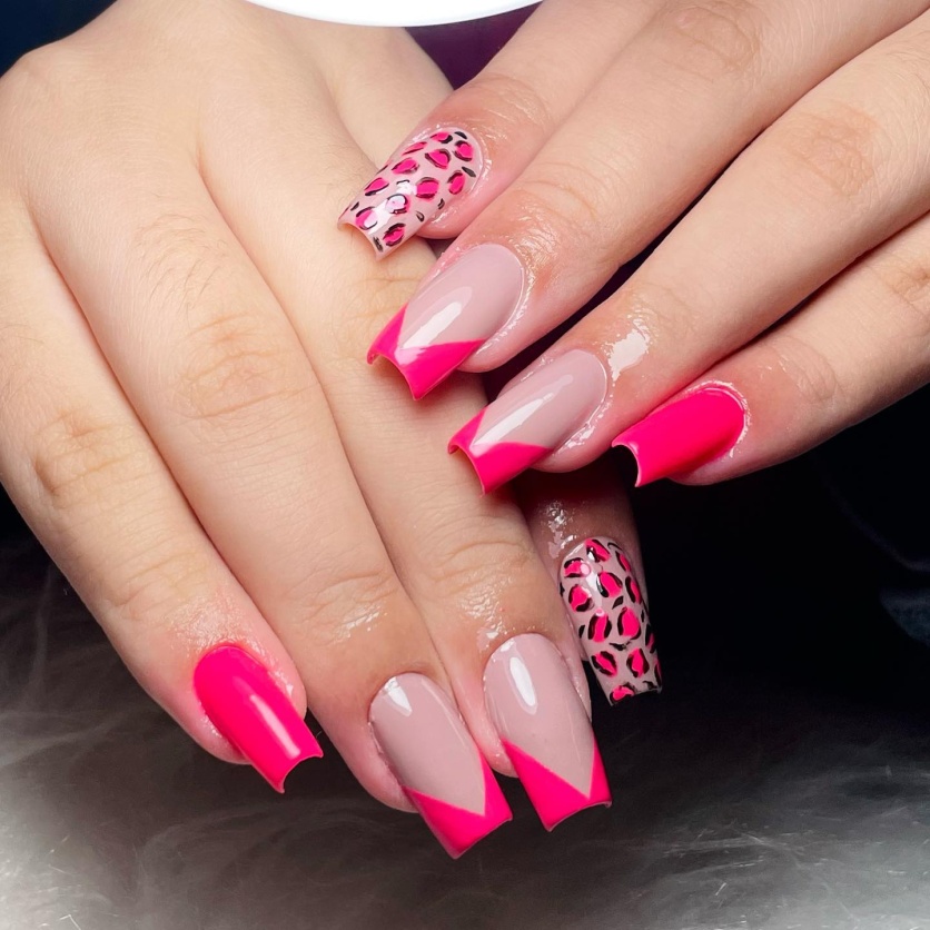 Electric Pink Nails