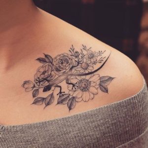 Flower Tattoo On Shoulder