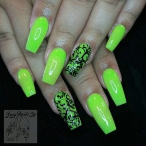 Neon Coffin Nails