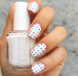 Polka Dots White Nails